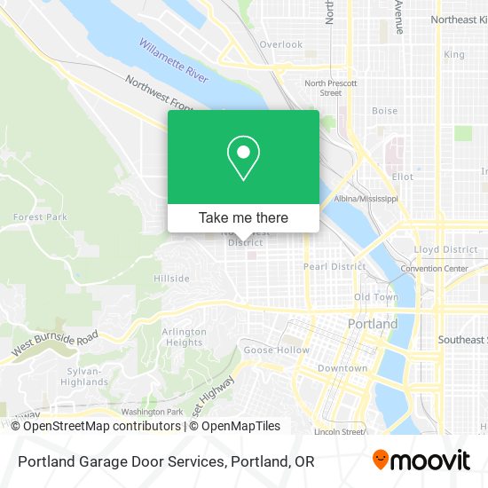 Portland Garage Door Services map