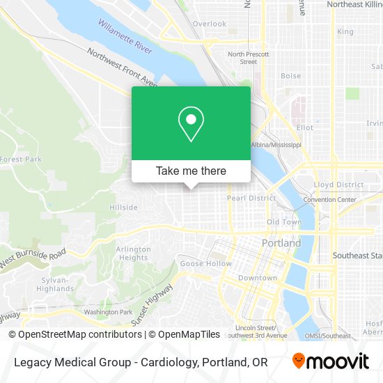 Legacy Medical Group - Cardiology map