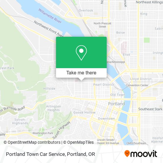 Portland Town Car Service map