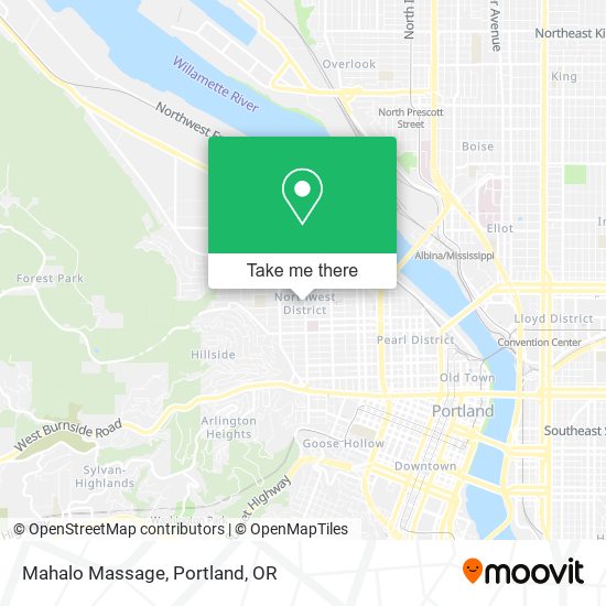 Mahalo Massage map