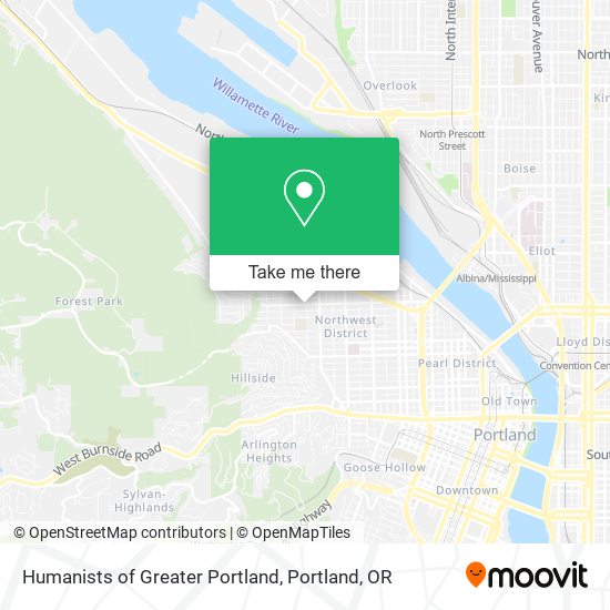 Humanists of Greater Portland map