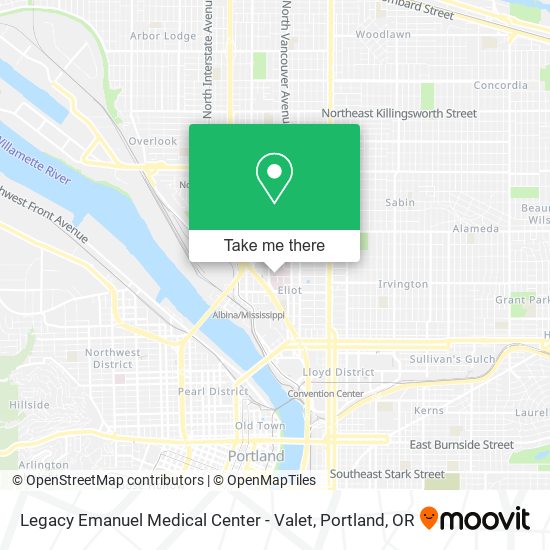 Legacy Emanuel Medical Center - Valet map