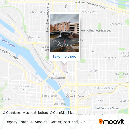 Mapa de Legacy Emanuel Medical Center