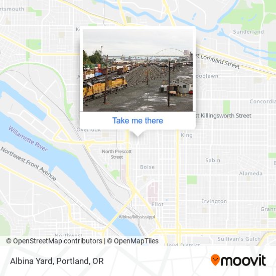 Albina Yard map