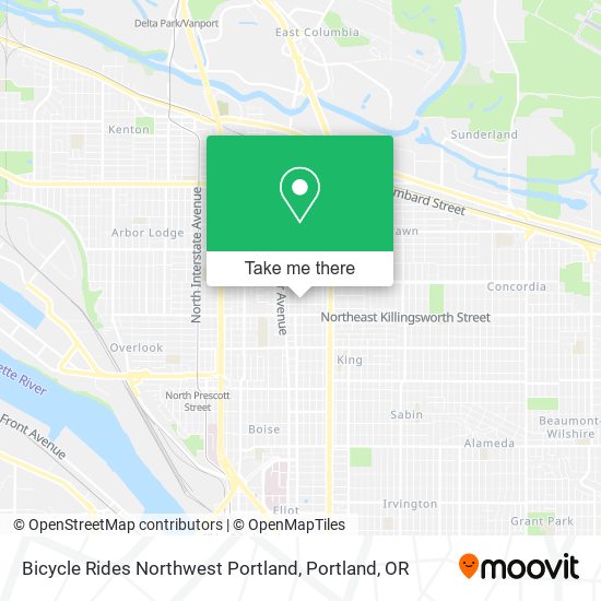 Bicycle Rides Northwest Portland map