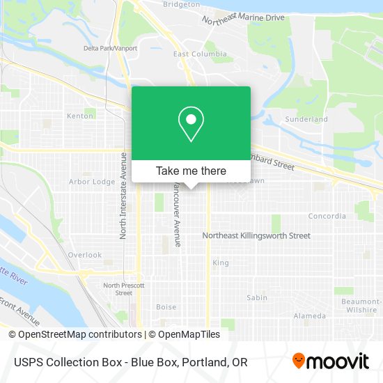 USPS Collection Box - Blue Box map