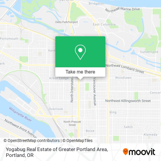 Yogabug Real Estate of Greater Portland Area map