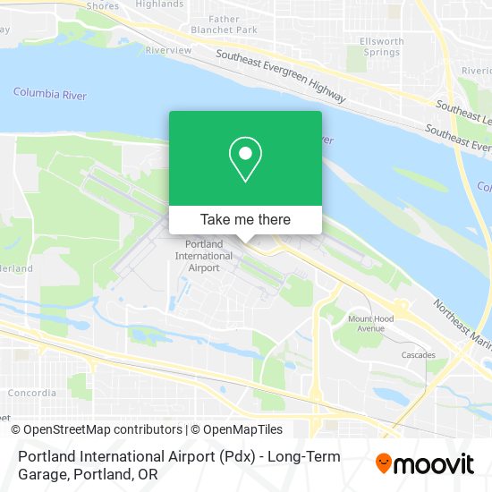 Mapa de Portland International Airport (Pdx) - Long-Term Garage