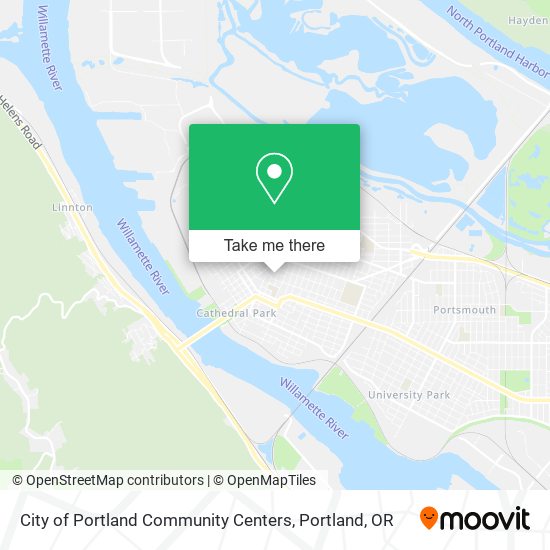 City of Portland Community Centers map