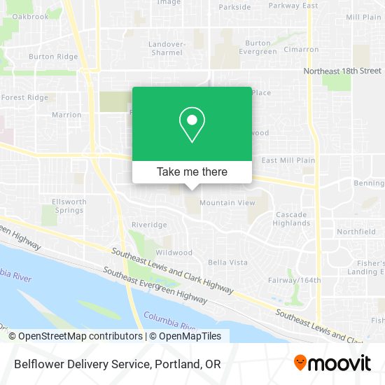 Mapa de Belflower Delivery Service