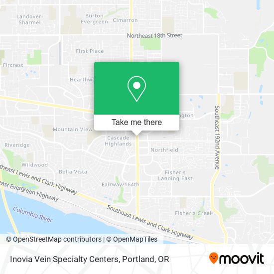 Inovia Vein Specialty Centers map