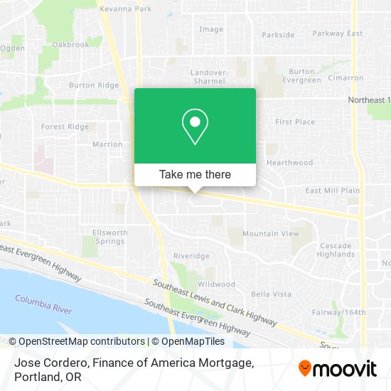 Mapa de Jose Cordero, Finance of America Mortgage