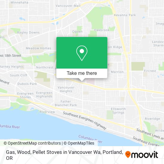 Gas, Wood, Pellet Stoves in Vancouver Wa map