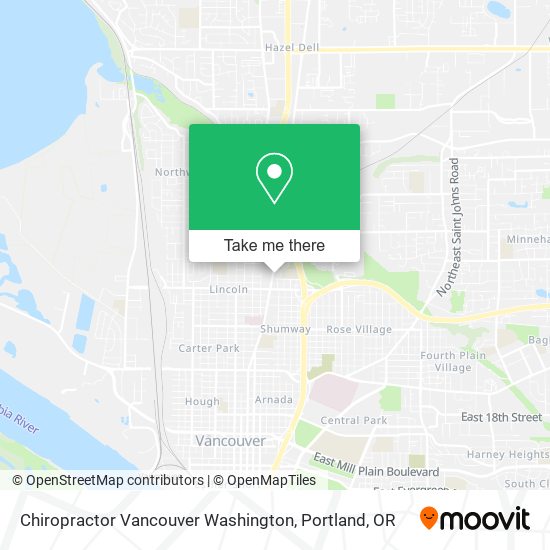 Chiropractor Vancouver Washington map