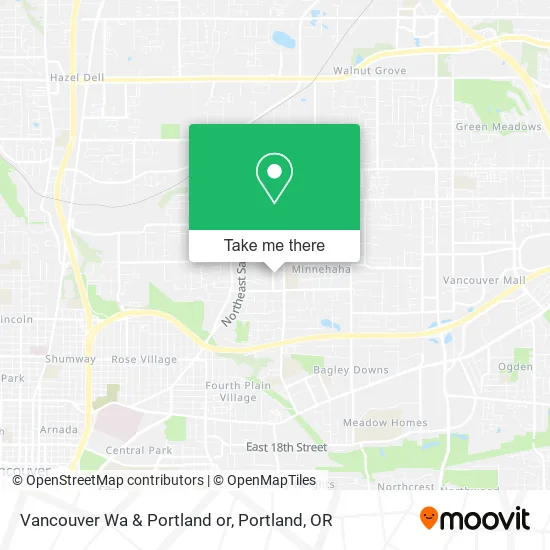 Vancouver Wa & Portland or map