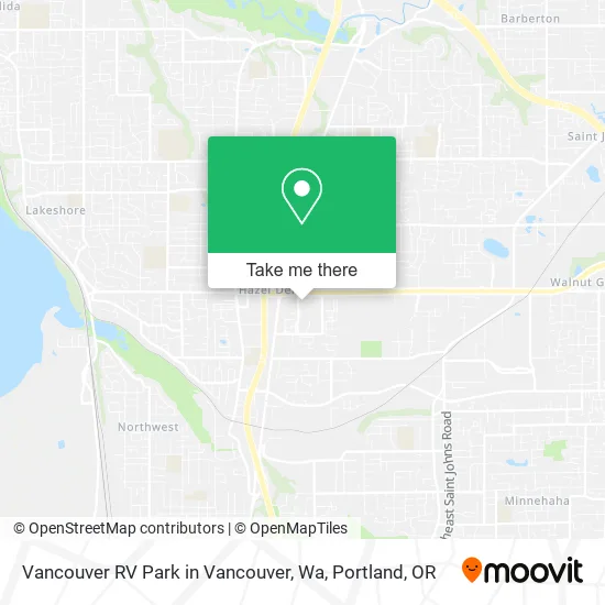 Mapa de Vancouver RV Park in Vancouver, Wa