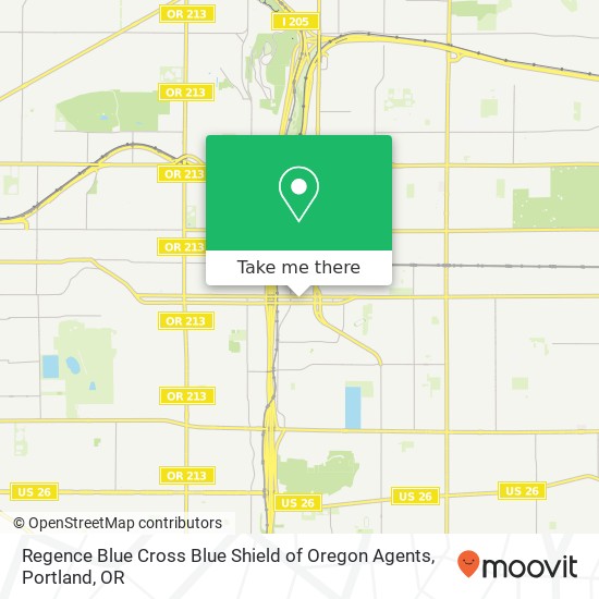 Mapa de Regence Blue Cross Blue Shield of Oregon Agents