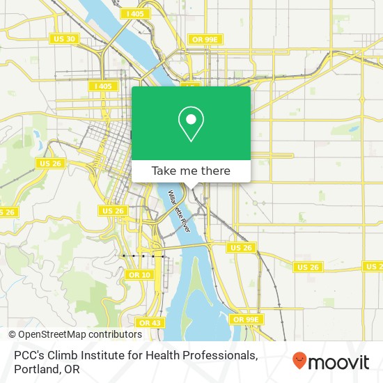 PCC's Climb Institute for Health Professionals map