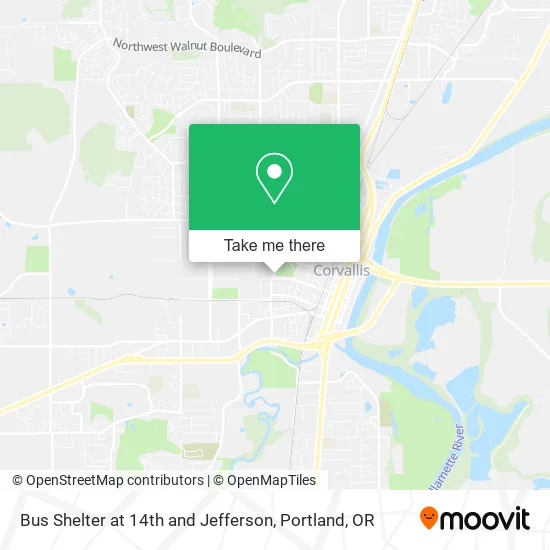 Bus Shelter at 14th and Jefferson map