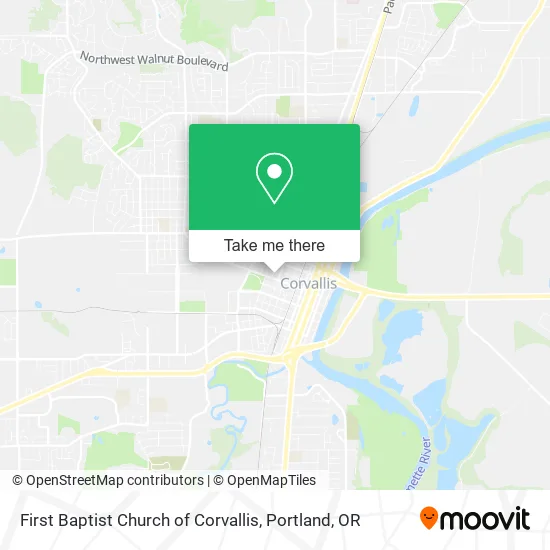 First Baptist Church of Corvallis map