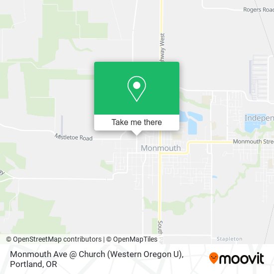 Monmouth Ave @ Church (Western Oregon U) map