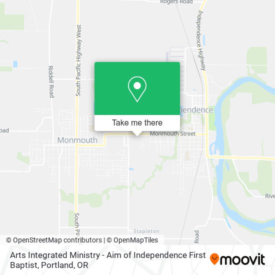Arts Integrated Ministry - Aim of Independence First Baptist map