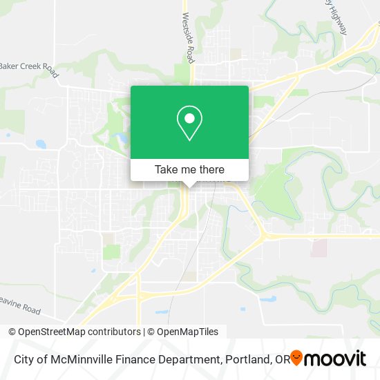 City of McMinnville Finance Department map