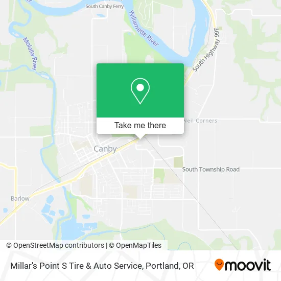 Millar's Point S Tire & Auto Service map