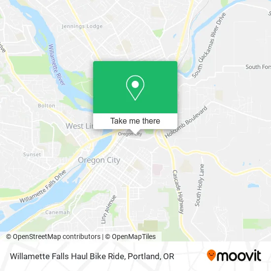 Mapa de Willamette Falls Haul Bike Ride