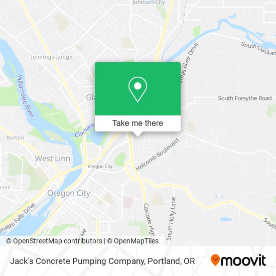 Jack's Concrete Pumping Company map