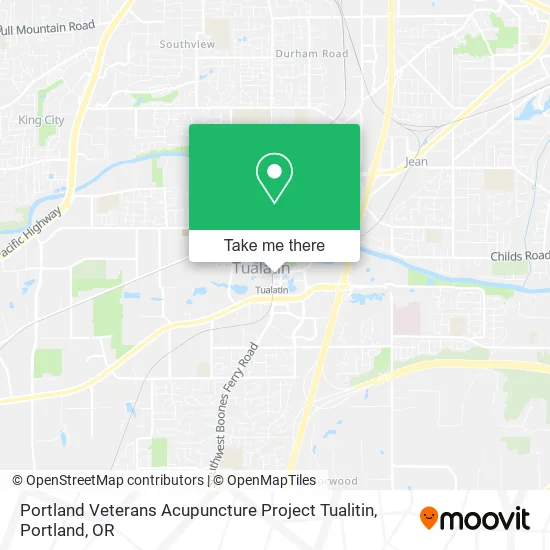 Portland Veterans Acupuncture Project Tualitin map