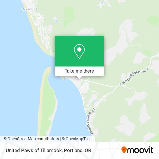 United Paws of Tillamook map