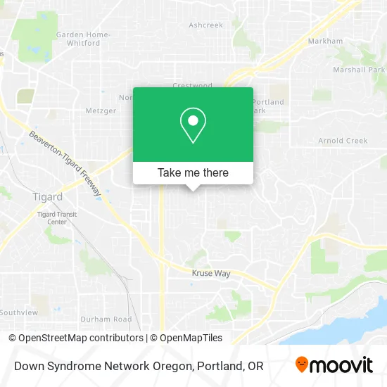 Down Syndrome Network Oregon map