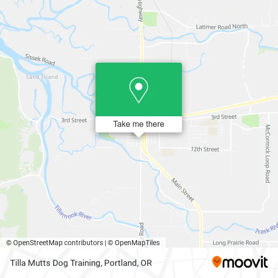 Tilla Mutts Dog Training map