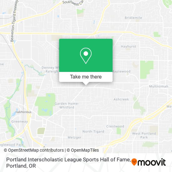 Portland Interscholastic League Sports Hall of Fame map