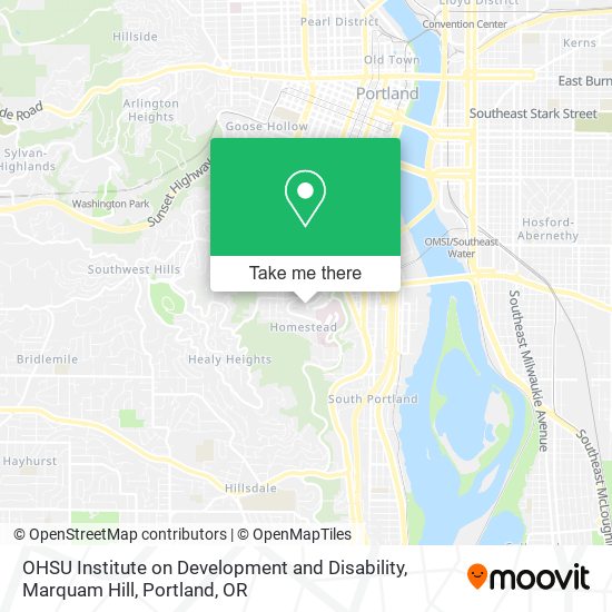 Mapa de OHSU Institute on Development and Disability, Marquam Hill