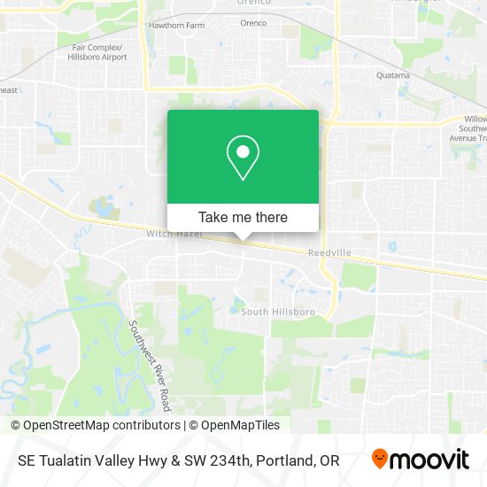 SE Tualatin Valley Hwy & SW 234th map