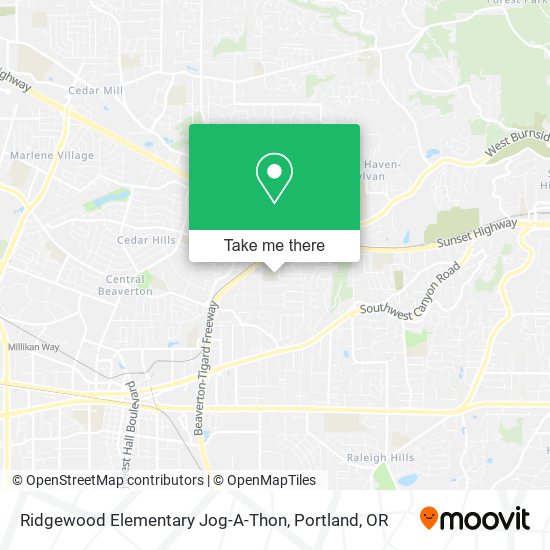 Mapa de Ridgewood Elementary Jog-A-Thon