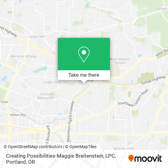 Creating Possibilities-Maggie Breitenstein, LPC map