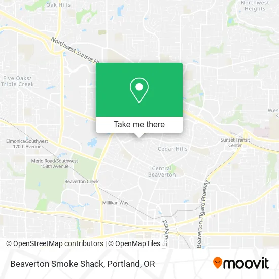 Beaverton Smoke Shack map