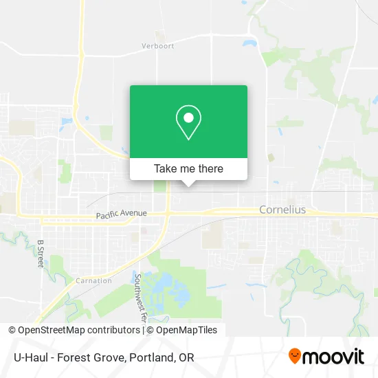 Mapa de U-Haul - Forest Grove