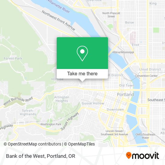 Mapa de Bank of the West