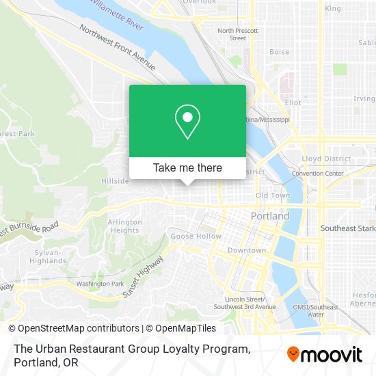 The Urban Restaurant Group Loyalty Program map
