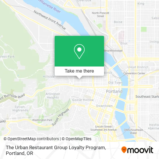 The Urban Restaurant Group Loyalty Program map