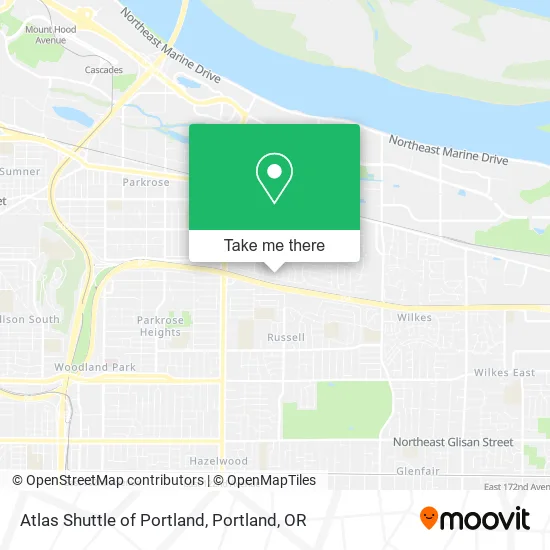 Atlas Shuttle of Portland map