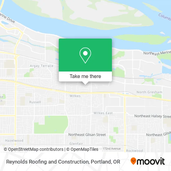 Reynolds Roofing and Construction map