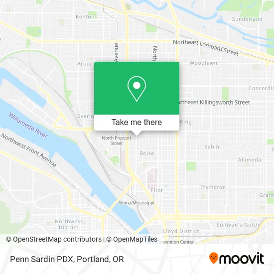 Penn Sardin PDX map