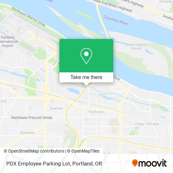 PDX Employee Parking Lot map