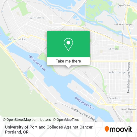 University of Portland Colleges Against Cancer map