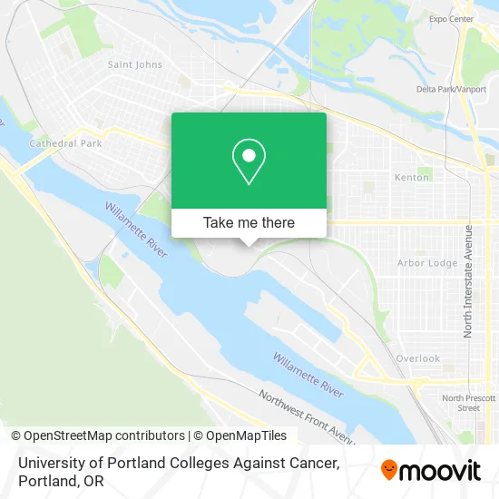 Mapa de University of Portland Colleges Against Cancer